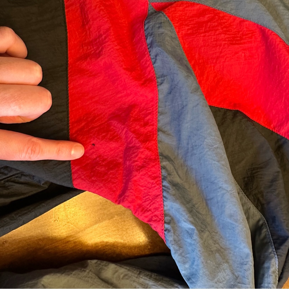 Vintage Nike XL Mens Windbreaker Full Zip Black Red Gray Retro Lightweight - Picture 7 of 9